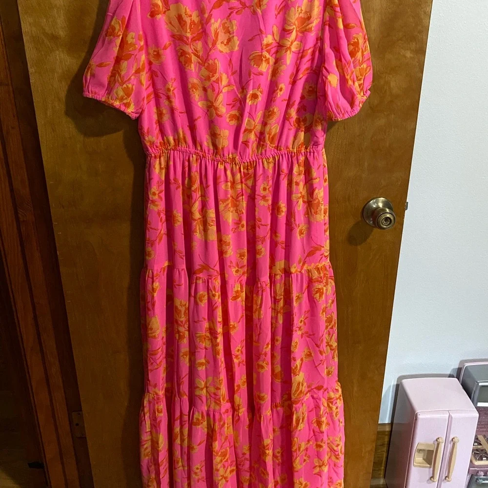 Sugarlips Pink and Orange Floral Maxi Dress - Picture 7 of 7